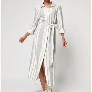 Faherty Brand Dream Cotton Gauze Iris Dress in Dobby Dream Tidal Wave S